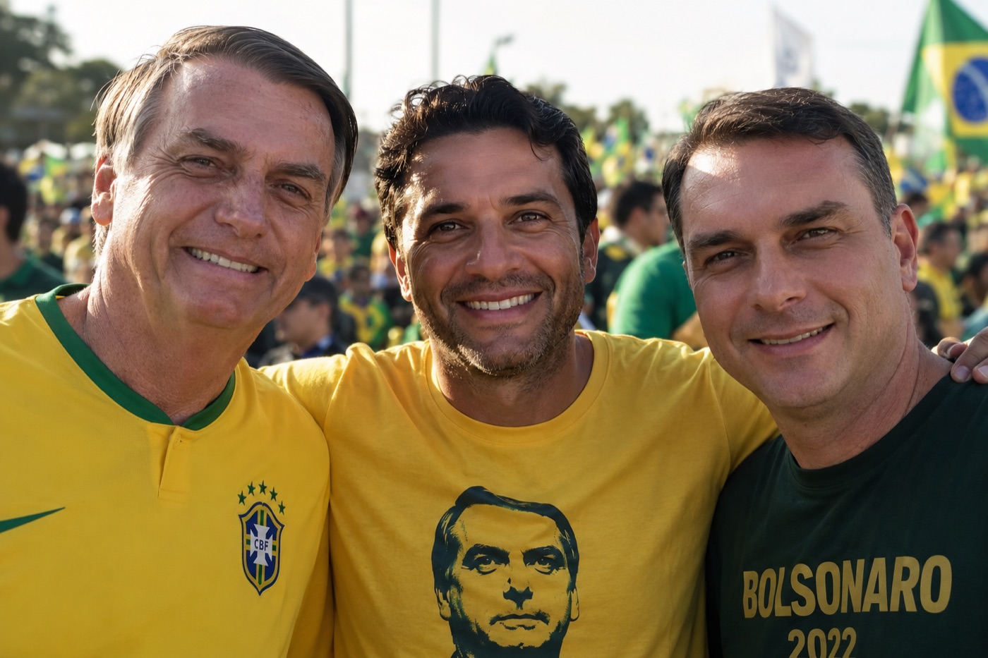 Montagem de um cliente ao lado do Mito em um ato