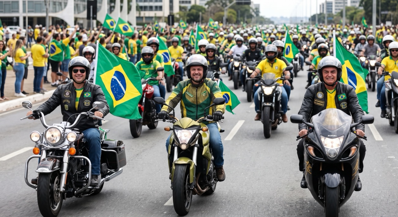 Montagem de um cliente na motociata